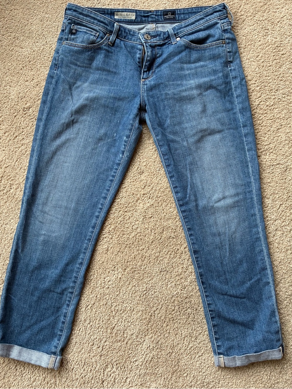 Ag Adriano Goldschmied Boyfriend Jeans in Medium Blue Wash